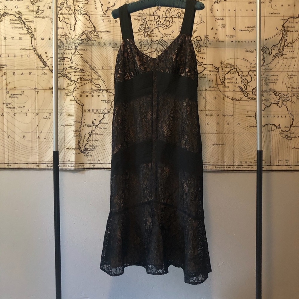 LOFT BLACK LACE MERMAID DRESS nwot